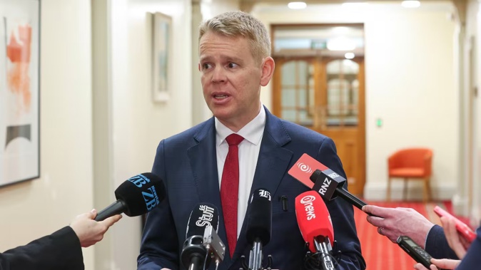 Labour leader Chris Hipkins appeared unaware of what has happened. Photo / Mark Mitchell