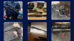 Weapons police say have been seized in the three-week Operation Bloodhound in the Eastern Police District. Photo / NZ Police