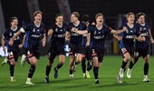 Auckland FC players react after Dan Hall's penalty saw them through to the A-League semi-finals. Photos / Photosport