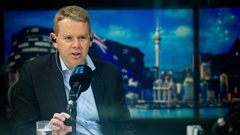 Labour Leader Chris Hipkins  in studio with Newstalk ZB's Kerre Woodham talking the big political issues and taking listener questions. 08 July 2025 New Zealand Herald photograph by Dean Purcell