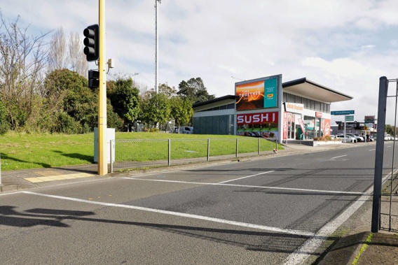 A local resident and business say the pedestrian crossing is too close to the roundabout. Photo / Mead Norton