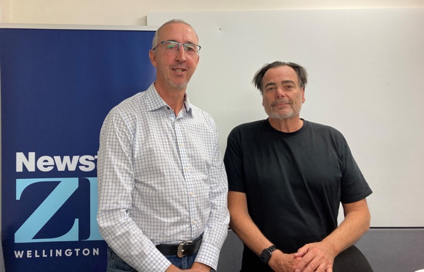 Breast cancer screening innovator Ralph Highnam and Nick Mills. Image / Newstalk ZB