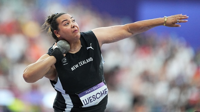 Maddison-Lee Wesche from New Zealand in action at the Paris Olympics. Photo: Michael Kappeler/dpa (Photo by Michael Kappeler/picture alliance via Getty Images)