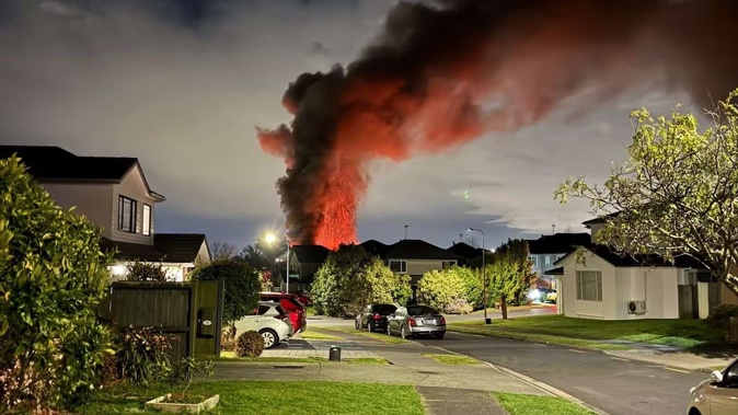 Emergency services were called to the blaze just before 11pm on Saturday. Photo / Supplied