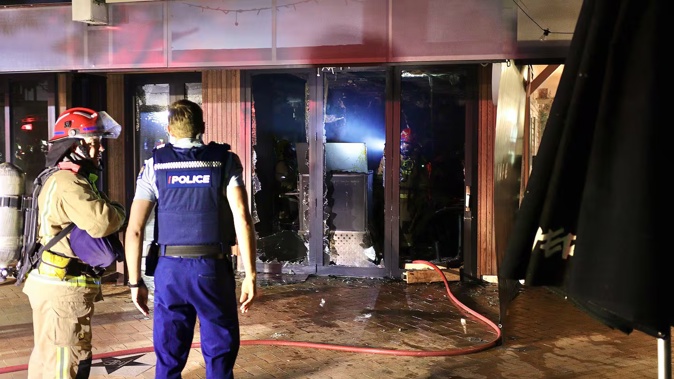 Fire and Emergency responded in just under nine minutes with five crews including two ladder trucks. Photo / Jayden Murdie Photography