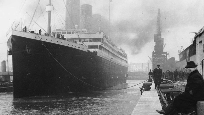 The Titanic at the docks of Southampton prior to its doomed maiden voyage in April 1912.