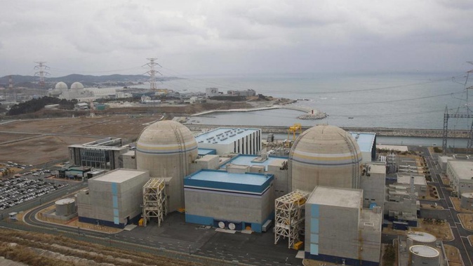 Nuclear power plants, Kori 1, right, and Shin Kori 2 are seen in Ulsan, South Korea, 2013. Photo / AP