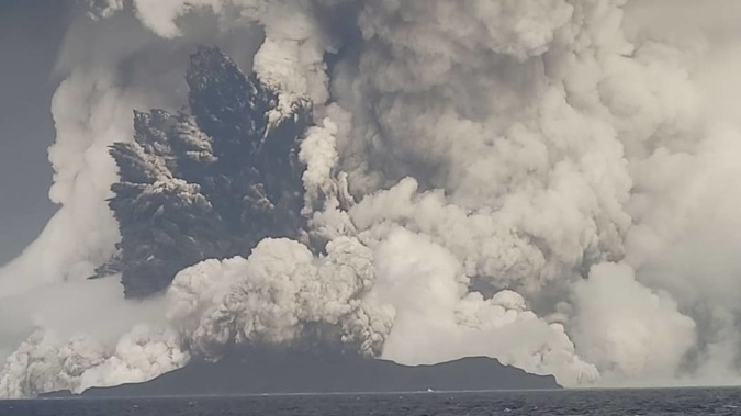 The Hunga-Tonga-Hunga-Ha'apai underwater volcano on Friday, January 15, 2022. Photo / Tonga Geological Services