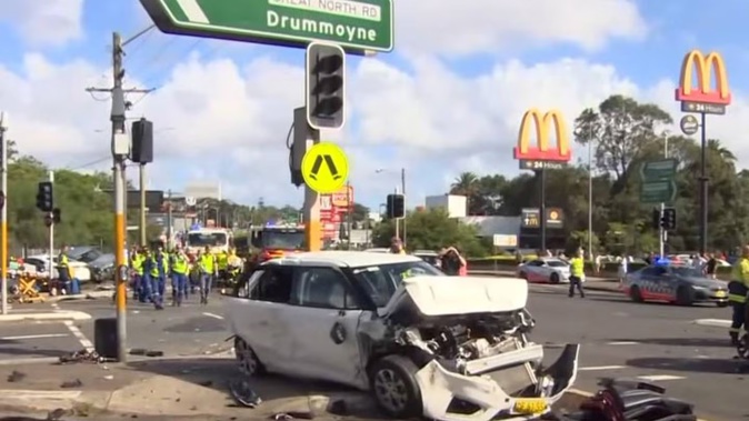 Kiwi truck driver Hamish Middleton ploughed through seven cars in Sydney's Five Dock. Photo / 7News