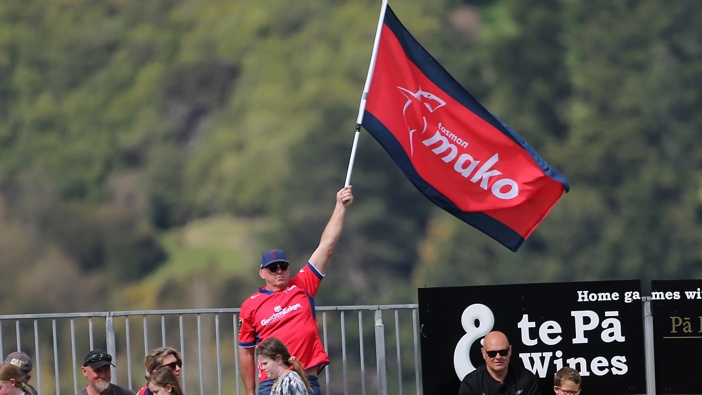 Tasman Mako Fan during the round eight Bunnings NPC match between Tasman and Northland at Trafalgar Park, on September 24, 2022, in Nelson, New Zealand. (Photo by Evan Barnes/Getty Images)