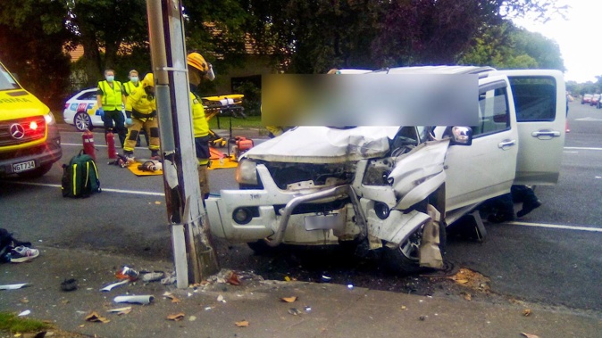 The crash on Saturday evening at a Cornwall Rd intersection in Hastings.