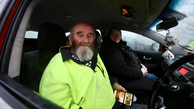 After their St Kilda home was flooded, Peter and Sasha Forester spent the night in their car with their four pets and son. Photo / George Heard
