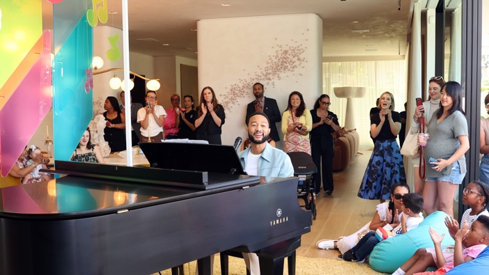 John Legend performs at the Fisher-Price X John Legend launch event on August 27, 2024 in Beverly Hills, California. (Photo by Monica Schipper/Getty Images for Fisher-Price)
