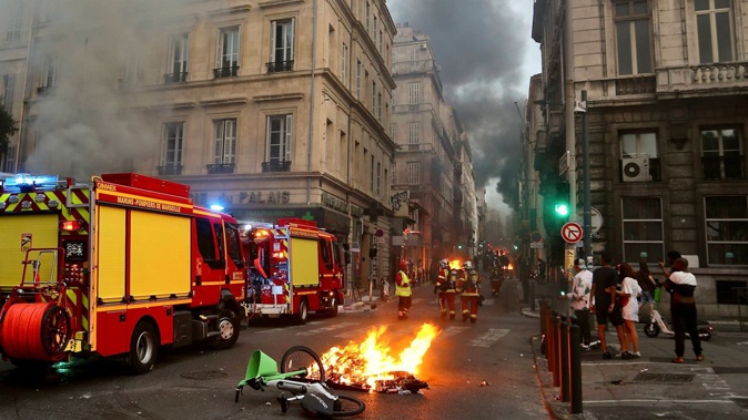 Marseille saw several consecutive nights of rioting after the killing of Nahel Merzouk. Alexis Jumeau/SIPA/AP
