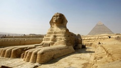 The Great Sphinx of Giza is considered one of the largest single-stone statues on Earth. The sculpture, located near modern-day Cairo, is seen in October 2007. Cris Bouroncle/AFP/Getty Images