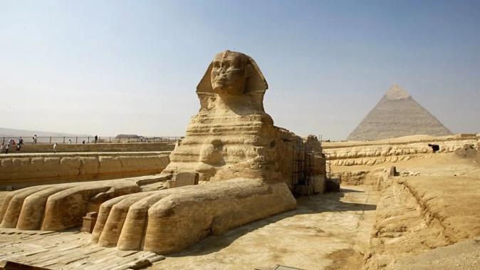 The Great Sphinx of Giza is considered one of the largest single-stone statues on Earth. The sculpture, located near modern-day Cairo, is seen in October 2007. Cris Bouroncle/AFP/Getty Images