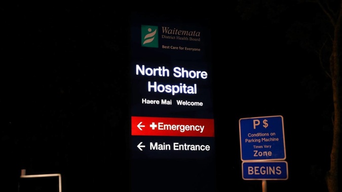 North Shore Hospital was plunged into darkness overnight. Photo / Hayden Woodward