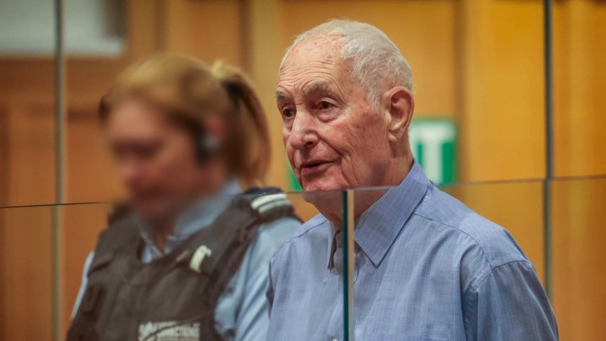 John Salter, 80, in the High Court at Hamilton this morning where he was jailed for four years for the murder of his wife Jean in a suicide pact gone wrong. Photo / Mike Scott '