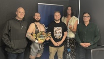 Local Wrestlers storm studio during Nick Mills' Friday Sport segment