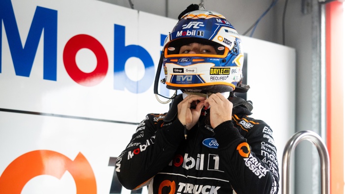 Ryan Wood driver of the #2 Mobil1 Truck Assist Racing Ford Mustang GT during the Ipswich Super 400 which is part of the 2025 Supercars Championship at Queensland Raceway on August 08, 2025 in Ipswich, Australia. (Photo by Daniel Kalisz/Getty Images)