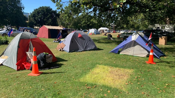 Anti-mandate protesters occupying an inner Christchurch park are packing up and leaving. (Photo / NZME)