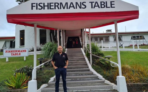 Mauricio Torrealba, who owns the Fishermans Table restaurant in Paekākāriki. (Photo / RNZ / Rosie Gordon)