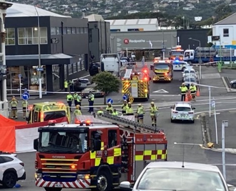 Emergency services at the scene of the crash. Photo / ODT