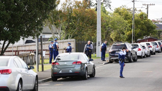 Police investigating the scene at the February 29, 2020 triple shooting in Mt Roskill. Photo / Hayden Woodward