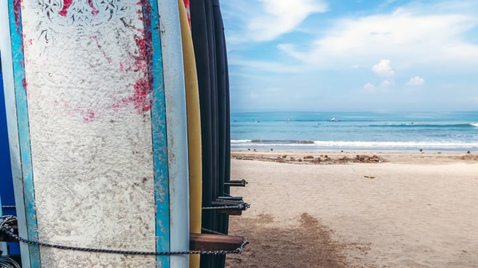 Bali's seas, best known for surfing, can also be dangerous. The ferry, carrying 53 passengers, 12 crew and 22 vehicles, sank in the Bali Strait early this morning (NZ time). Photo / Getty Images