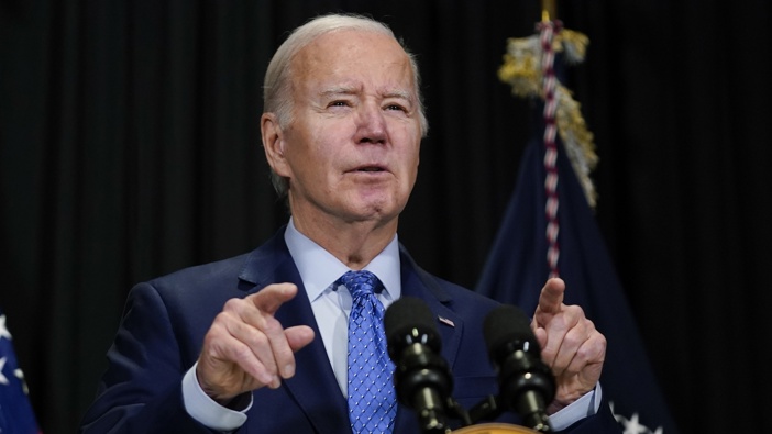 President Joe Biden speaks to reporters on Nov. 26, 2023, in Nantucket, Mass. Photo / AP