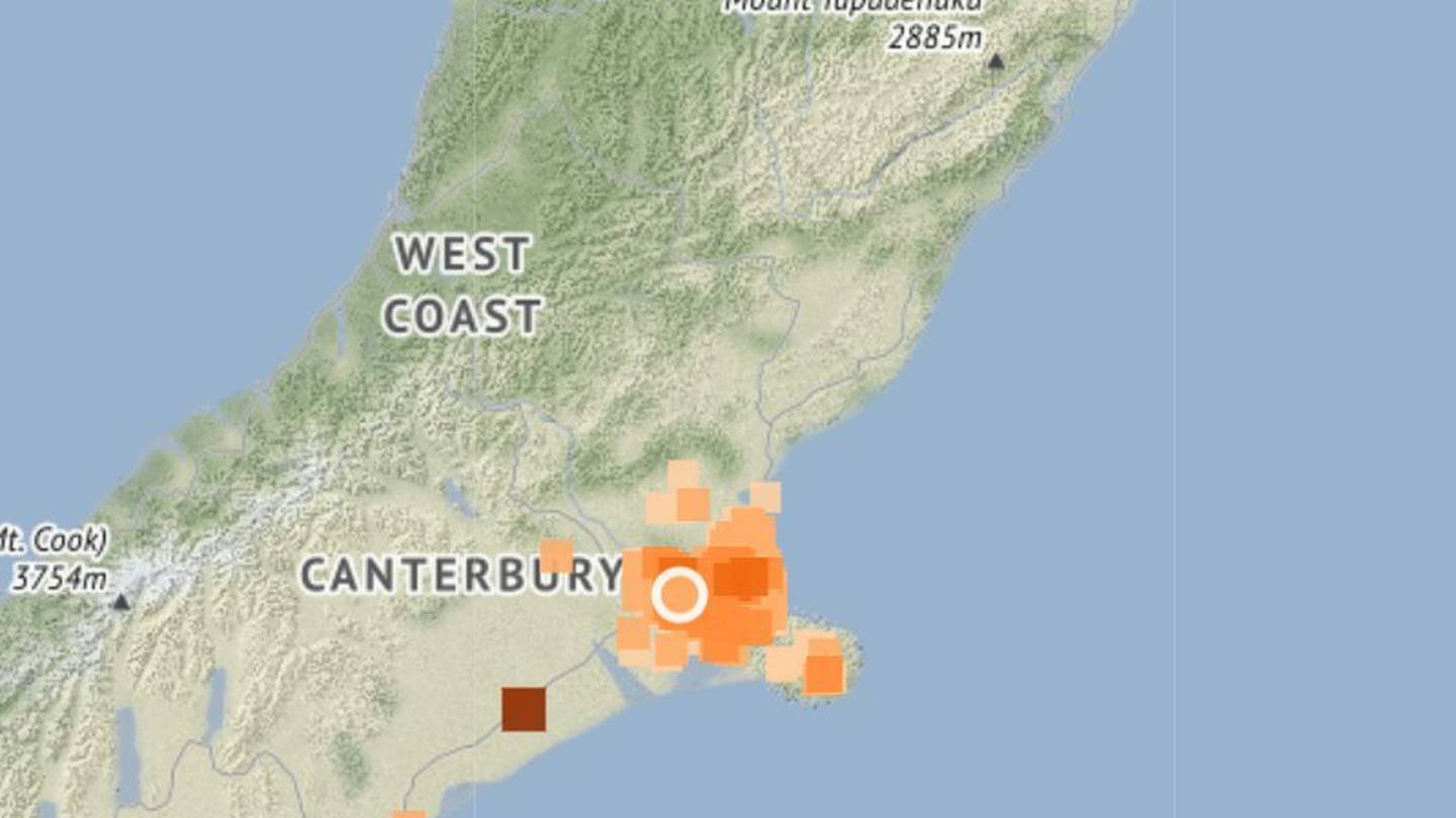 The 3.8 magnitude earthquake hit Christchurch at 8.18am on Friday. Photo / Supplied