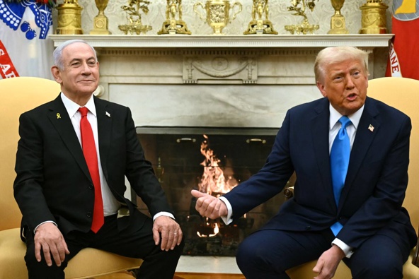 US President Donald Trump meets with Israel's Prime Minister Benjamin Netanyahu in the Oval Office of the White House. Photo / AFP