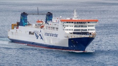 The Interislander Cook Strait ferry Kaiarahi arriving in Wellington Harbour. Photo / Mark Mitchell
