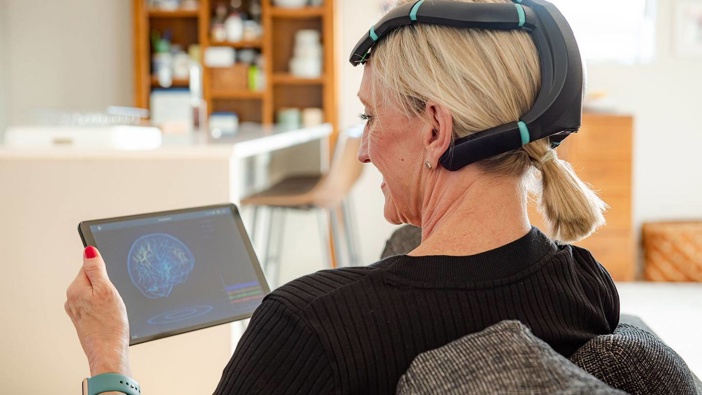 A New Zealand-based health tech company Exsurgo has created a medical device, called Axon, which is being tested on 116 chronic pain patients across Auckland. (Photo / Supplied)