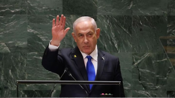 Israeli Prime Minister Benjamin Netanyahu said Trump "is very determined to implement it, and I believe it opens up many, many possibilities for us. Photo / AFP