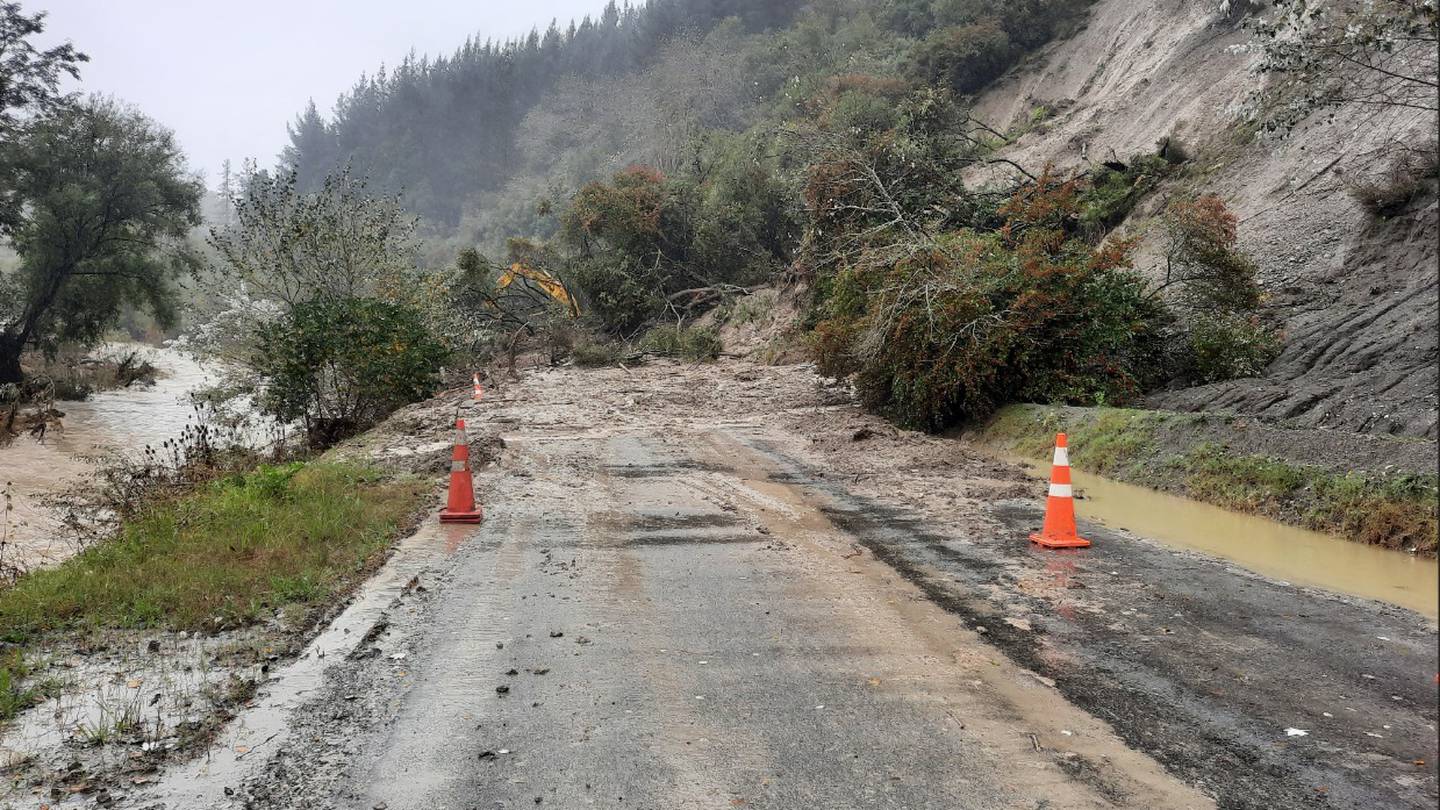 Contractors will continue today to clear slips and landslides caused by heavy rain in the Tairāwhiti region. Photo / Tairāwhiti Civil Defence