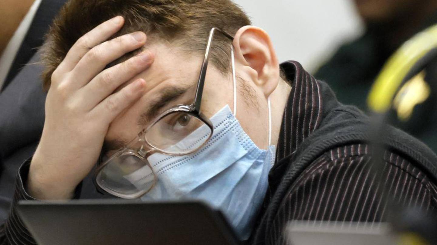 Marjory Stoneman Douglas High School shooter Nikolas Cruz listens to testimony while seated at the defence table during the penalty phase of his trial at the Broward County Courthouse. Photo / AP