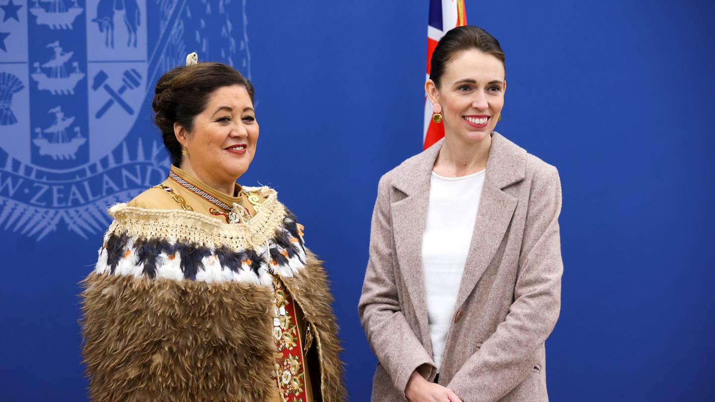 Governor-General Dame Cindy Kiro and Prime Minister Jacinda Ardern during a swearing-in ceremony at Parliament on October 21, 2021. (Photo / Getty Images)