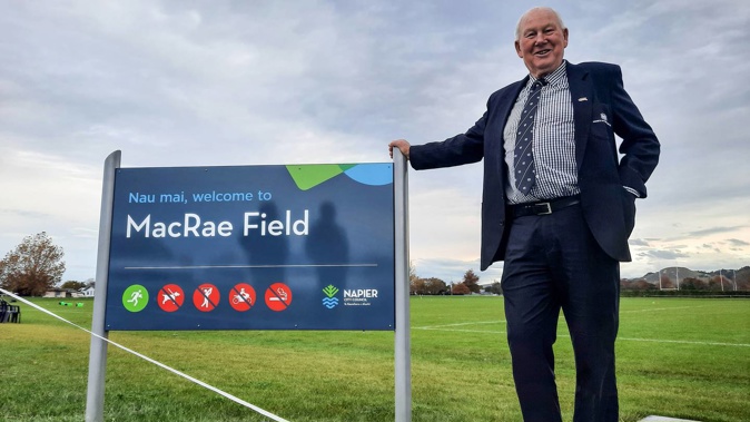 Former All Black legend Ian MacRae has opened up on his career as his legacy is honoured again by the Hawke's Bay Rugby Union. Photo / Neil Reid