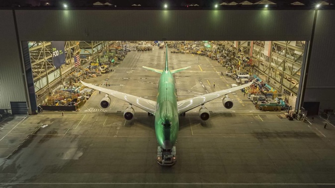 The last of a dynasty: Boeing's final 747-8 the 'Queen of the Skies' is delivered by the factory in Washington State. Photo / Boeing, Supplied