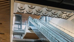 Snail symbols on the ceiling inside the new Karanga-a-Hape Station for the City Rail Link. Photo / Auckland Council