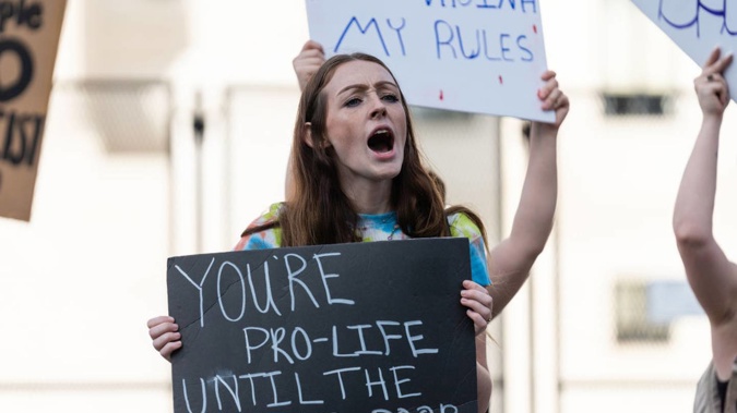 An abortion rights demonstrator outside the US Supreme Court, whose overturning of Roe v Wade is a cautionary tale for everyone. Photo / Getty Images