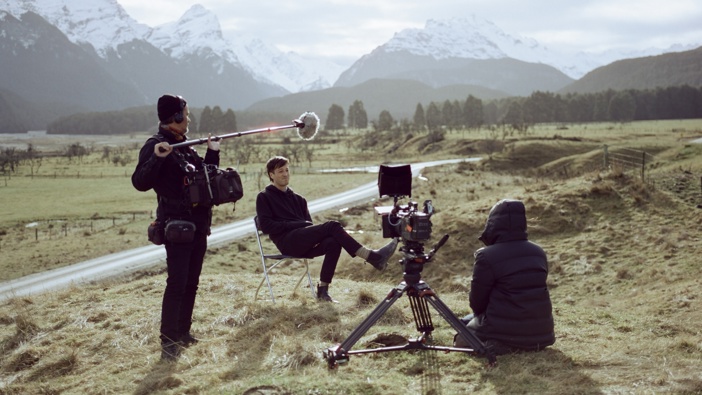 Marlon Williams in Glenorchy, filming his new documentary Nga Ao E Rua - Two Worlds. Photo / Tim Flower