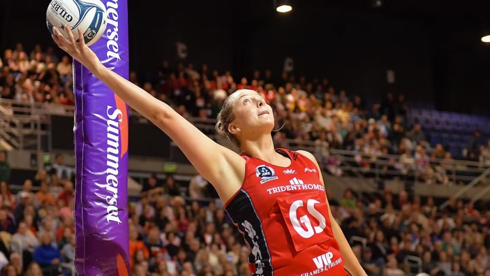 Ellie Bird in action for the Mainland Tactix. Photo / Photosport