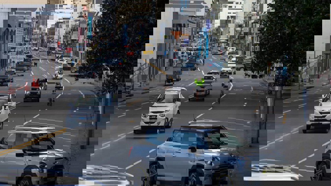 Angle parking on Thorndon Quay in Wellington. Photo / Mark Mitchell