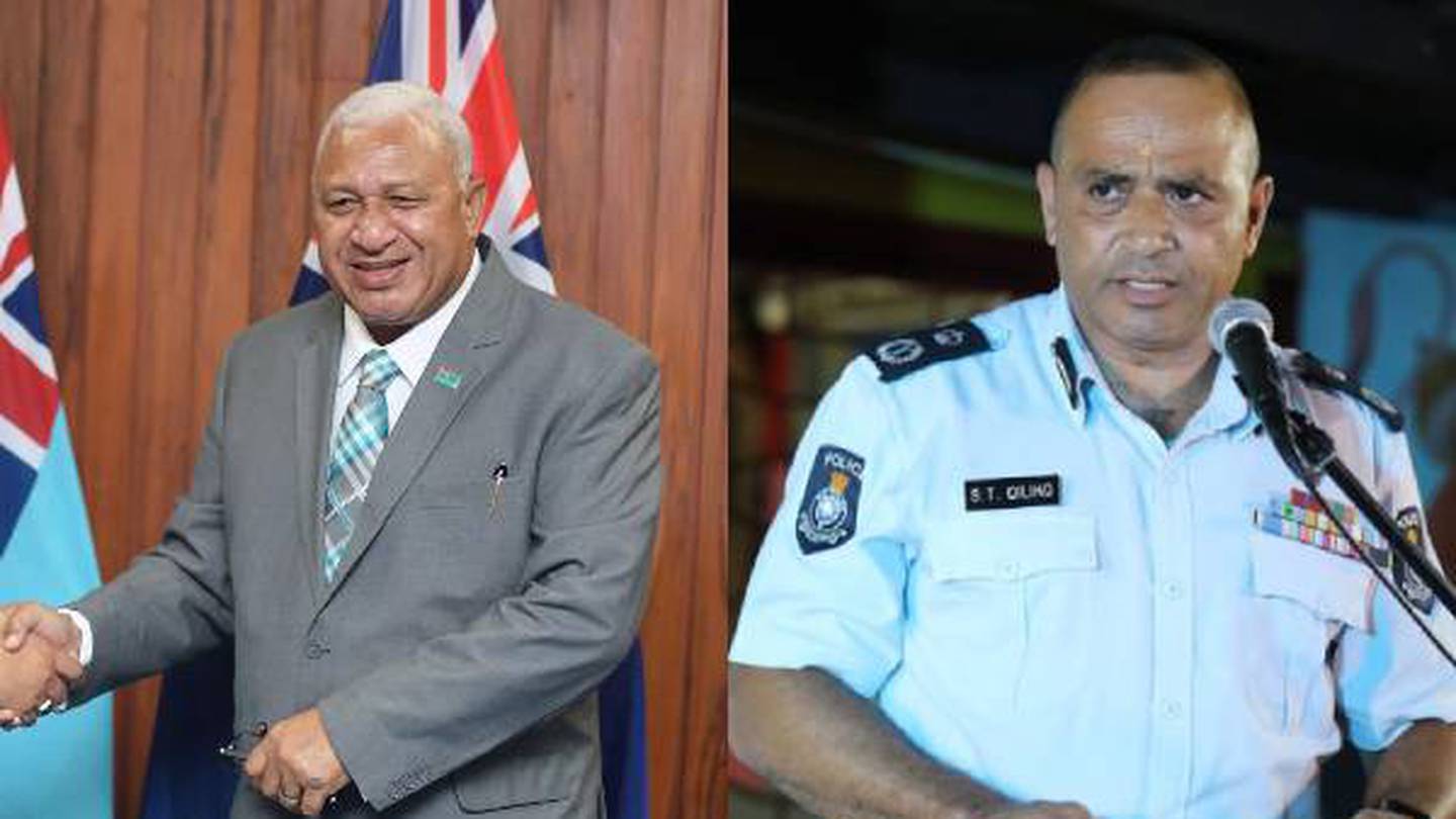 Former Fiji PM Frank Bainimarama (left) and Sitiveni Qiliho. Photo / NZH file, Fijian government