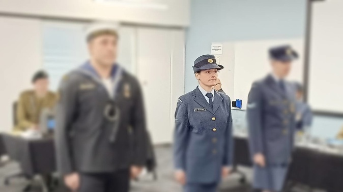 Nicole Leger at her court martial last year. Photo / Supplied