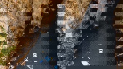 The scene of a dramatic helicopter rescue at Cave Bay in Northland's Poor Knights Islands Marine Reserve, during December, 2020. Photo / Supplied