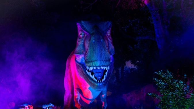 Auckland Zoo is offering a night-time light and sound experience on its popular Dinosaur Discovery Trail. Photo / Alex Robertson