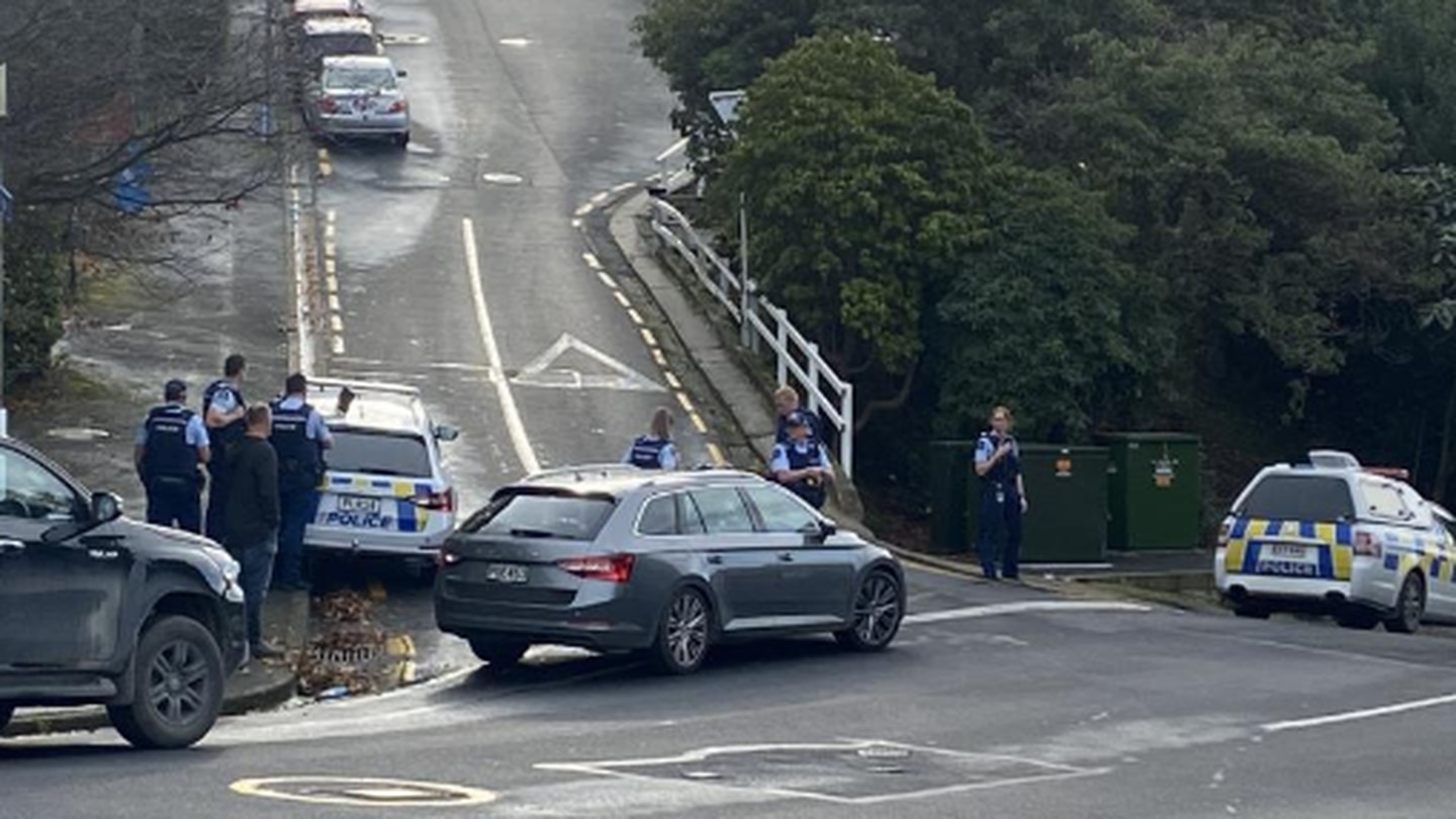 Police on London St. Photo / ODT